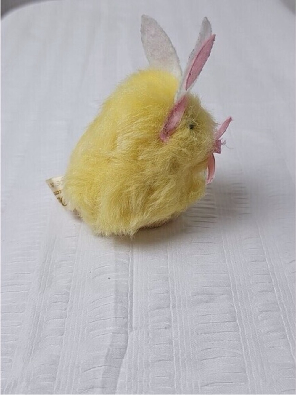 Yellow Plush Small Pet Toy with Pink Bunny Ears - Picture 2 of 4